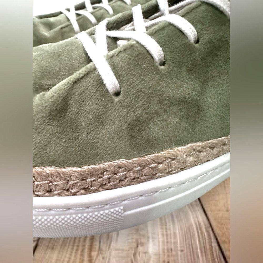 PAJAR Canada Espadrille Jade Green Velvet Sneakers Size 40 - Picture 5 of 15